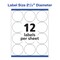 Avery High Visibility Round Labels with Sure Feed for Laser Printers, 2-1/2", 300 Labels (5294)